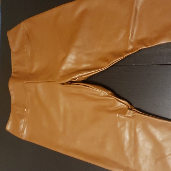 RW&CO Caramel Colored Pleather Leggings - Picture 1 of 7